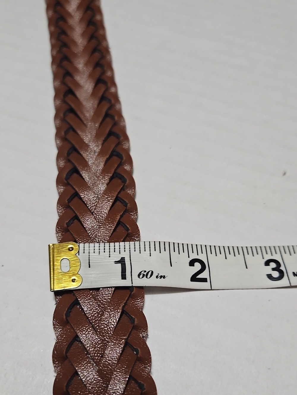 Braided Leather Belt for Women- Brown Size M/L - Picture 5 of 8